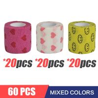 【LZ】pwdiwnd 15/30/60 Pcs 3 Colors Printed Love Heart Medical Self Adhesive Elastic Bandage 4.8m Sports Wrap Tape for Finger Joints Knee