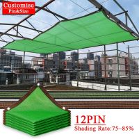 ✹ 12Pin Green Sunshade Net Garden Sun Shed Plants Anti-UV Cover Shading 80 Outdoor Shade Sail Fence Privacy Mesh Pool Awning