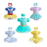 【CC】 Romper Newborn Baby Bow Birthday 2PCS Clothes Headgear Snow Cartoon Costumes