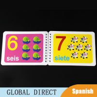 เด็กเรียนรู้ในภาษาสเปนจำนวน Número 123 Montesori Flashcard หนังสือเกมการศึกษาสำหรับการสอน3-8อายุเด็กการ์ดของเล่น