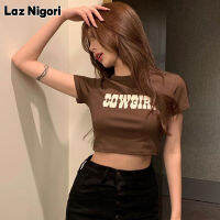 Laz Nigori สั้นเสื้อยืดสตรีเอวสูงสาวร้อนตัดสะดือทอดถนนด้านบน