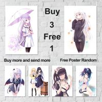 น่ารัก Anime Girl Character Series ภาพวาดผ้าใบภาพพิมพ์ Wall Art Decor สำหรับ Home Room Aesthetic Poster