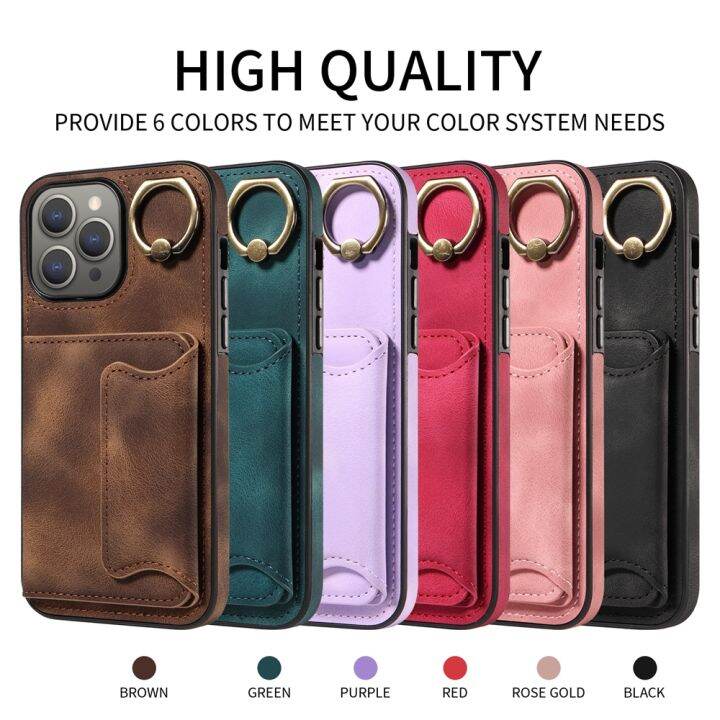 เคสโทรศัพท์สำหรับ-iphone-15-14-13-12-11-pro-max-iphone-7-8-plus-se-2022-x-xr-xs-max-เคสฝาที่ใส่บัตรด้านหลังกระเป๋าสตางค์หนังแบบหรูหรา