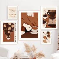 การ์ตูนกาแฟ Wall Art Espresso Americano Mocha ภาพวาดผ้าใบ Nordic โปสเตอร์และพิมพ์รูปภาพสำหรับห้องครัวห้องรับประทานอาหาร Decor