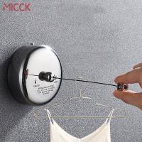 MICCK ราวตากผ้าพับเก็บได้สแตนเลสพกพาในร่มกลางแจ้งซักรีดแขวนเสื้อผ้าที่แขวนผ้าสำหรับตากเชือก2.8เมตร