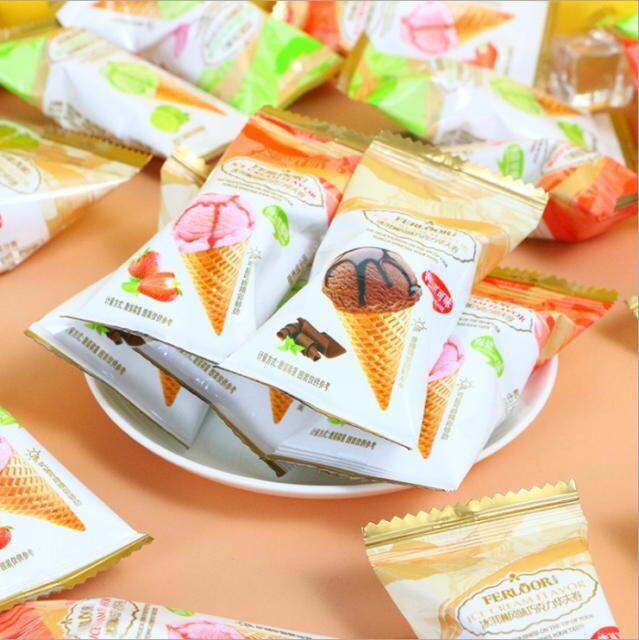 ขนมเวเฟอร์ไอศครีมสอดไส้อบกรอบ-ขนมไอติมจิ๋ว-เวเฟอร์-wafer-roll-ขนมไอติมโคน-ขนมเวเฟอร์แท่ง-3-รสชาติ-ขนมเวเฟอร์โคน-ขนมเวเฟอร์มินิ