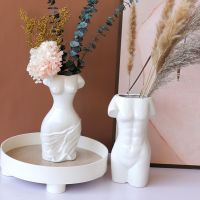 Ceramic Venus Miniature Vase Porcelain David Statue Flower Stand Antique Figure Body Art Decor Room Coffee Table Ornament Craft