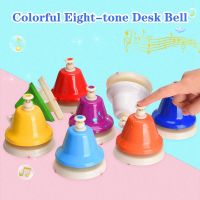 Desk Bells, 8 Notes Diatonic Metal Hand Bells, Rainbow Music Bells, Musical Learning Teaching Percussion Instrument