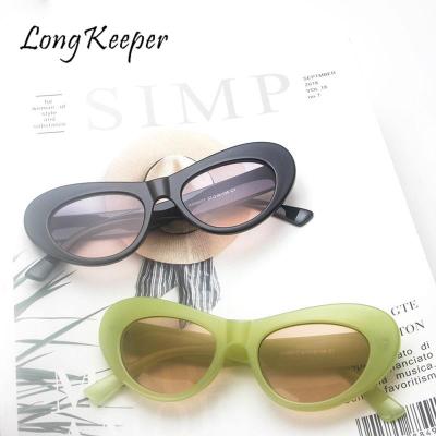 LongKeeper Cat Eye Sunglasses Women Vintage Brand Designer Retro Cool Sun Glasses Female Ins Popular Colorful Square Eyewear Uv