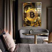 แรงจูงใจภาพวาดผ้าใบทันสมัย Bitcoin Goldrush โปสเตอร์ป๊อปอาร์ตภาพศิลปะบนผนังรูปแต่งบ้าน0706