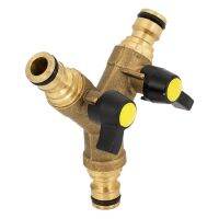 Quick Connect Brass 1/2 Inch Plug In System Individual On Off Valves 3 Way Good Sealing Practical Water Pipe Y Shape Garden Leakproof Convenient Lightweight Hose Connector