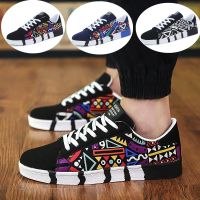 COD DSGRTYRTUTYIY Ready Stock Trendy Shoes Canvas Korean Version Sports Male Students Board Mens Lazy Breathable Casual Outdoor Flat Lace-Up Anti-Slip Running S