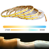 COB CCT LED Strip Lights 608 LEDsm High Density Flexible Dimmable FOB Led Tape 2700K to 6500K Changeable Lighting DC12V 24V