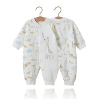 [COD] Newborn jumpsuit spring and autumn thin section combed boneless male female treasure clothes warm baby crawling romper