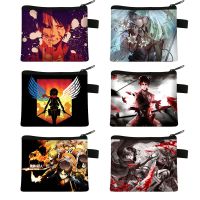 Anime Attack on Titan Coin Purses Casual Zipper Mini Wallet Levi Mikasa Eren Boys Girls Card Keys Money Holder Bags