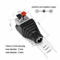 ปลั๊กไฟ DC 12V ช่องเสียบอะแดปเตอร์เชื่อมหูฟัง5.5Mm 2.1Mm เชื่อมต่อสำหรับท่านชายหญิงสำหรับกล้องวงจรปิดไฟแถบไฟ LED ตัวยึดแบตเตอรี่