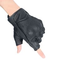 Men Summer Motorcycle Gloves Goatskin Leather Half Finger Motorcycle Gloves Accessories motorcycle accessories