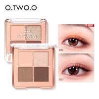 ∈ O.TWO.O Eyeshadow Palette Glitter Eye Shadow 4 Colors Matte Shiny Waterproof Highly Pigmented Blending Powder Eye Make-up Pallet