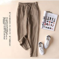 Newest Cotton Linen Pants Women Elegant Trousers Lady Formal Pants Plus Size S-3xl Famous nd Design Cotton Trousers Popular