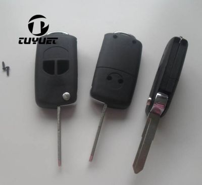 1ชิ้น/5ชิ้นเปลือกรีโมกุญแจแบบพลิกปุ่มดัดแปลง2ปุ่มสำหรับช่องว่างกุญแจรถยนต์ Suzuki SX4 Swift