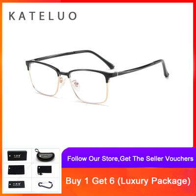 KATELUO Unisex Anti Blue Light Laser Fatigue Glasses Prohotochromic eyeglass frames for men women 52051