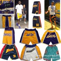 ✣☂﹍ Lakers James with the Bulls Rockets Eagles Warriors Grizzlies zipper pocket retro basketball pants