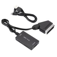SCART เป็น HDMI Converter พร้อมสาย HDMI HD Adapter 720P 1080P Video Audio Converter Adapte สำหรับ Monitor Projector