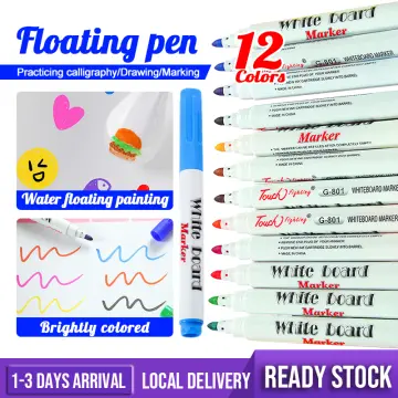 12pcs/set Drawing Marker Pens, Erasable, Water-based, Floating