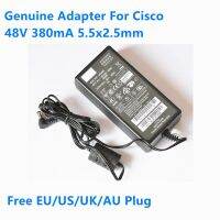 2ปีของแท้48V 380mA 0.38A 5.5X2.5มม.AA25480L ALD0227055N อะแดปเตอร์ AC สำหรับ CISCO AP1142N CAP2602E IP ไฟโทรศัพท์