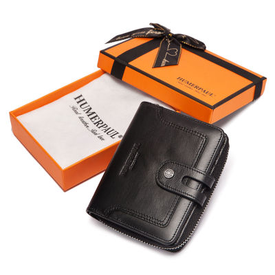 KAVIS Genuine Cowhide Leather Men Wallets Fashion Male Zippers Wallet Small Mini Coin Pocket Purse Card Holders Walet Bag Boys