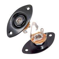 Oval Indented Guitar Jack Plate30 BK Oval Indented Guitar Jack Plate &amp; Socket Black High Quality, 1 Pack