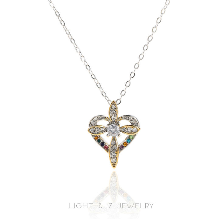 light-amp-z-fashion-plated-925-silver-heart-shaped-cross-pendant-female-european-and-american-diamond-encrusted-two-color-clavicle-chain