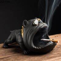 hot！【DT】●❍✧  Household Cartoon Glasses Dog Cigar Ashtray Bulldog Windproof Large Capacity Car Room