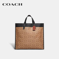 COACH กระเป๋าทรงสี่เหลี่ยมผู้ชายรุ่น Field Tote 40 In Signature Canvas สีน้ำตาล C7674 JILK4