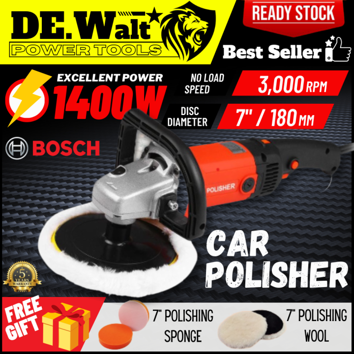 READY STOCK BOSCH Car Polisher 180mm 7 inch 1900W Polishing Machine