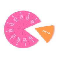 +【； 51Pcs EVA Round Shaped Fraction Instrument Demonstrator Montessori Math Educational Toy Student Learning Tool Math Teaching Gift