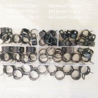 60pcs Hose Clamps Fuel Hose Line Water Pipe Clamp Hoops Air Tube Fastener Spring Clips M11/12/13/14/15/16mm 1Box