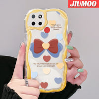 JIUMOO เคสสำหรับ Realme C12 C15 C25s C25 C21 Narzo 20 Narzo 30A Narzo Narzo 50A เนื้อครีมรูปทรงโบว์ผูกเคสนิ่มกันกระแทกเคสโทรศัพท์โปร่งใสเจลซิลิกาแบบใสป้องกันการตกหล่นฝาครอบป้องกันเลนส์กล้องถ่ายรูป