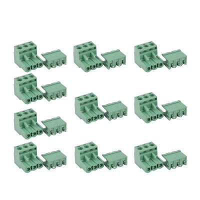 10Pcs 5.08mm Pitch 3Pin Plug-in Screw PCB Terminal Block Connector Right Angle