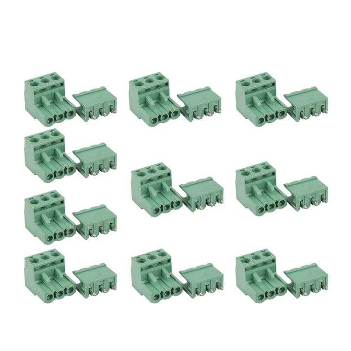 10pcs 508mm Pitch 3pin Plug In Screw Pcb Terminal Block Connector Right Angle Lazada Indonesia 