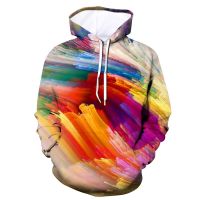 3D Colorful Graphic Print Long Sleeve Hooded Hoodies For Men Boy Lover Hip Hop Sweatshirts Clothing Casual Autumn Apparel