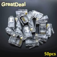 50pcs 8Pin RJ45 Connector CAT5 CAT5e Cat6 Modular Cable Plugs Socket Network Ethernet RJ45 Crystal Plug RJ45 Connectors HY327 Cables