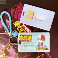 JOKTT อนิเมชันอุปกรณ์ต่อพ่วงบัตรเครดิตการ์ดอนิเมะนักเรียน Bakugou Katsuki Todoroki Shouto ปลอกใส่บัตรโดยสารรถประจำทางสมุดใส่บัตรประชาชนบัตรเครดิตเสื้อฮู้ดมิโดริยะอิซุคุฮีโร่ของฉัน