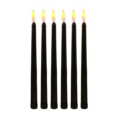 Pack of 6 Black LED Birthday Candles,Yellow Flameless Flickering Battery Operated LED Halloween Candles