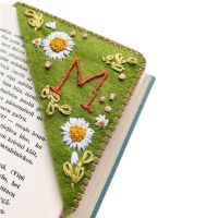 Corner Bookmark Clip Embroidered Corner Bookmark Letter Hand Embroidered Corner Bookmark Corner Page Marker Bookmark Gift For