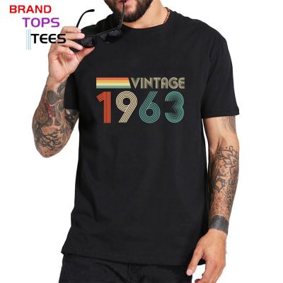 Fashion 60S Clothing Vintage 1963 All Original Parts T Shirt Men Retro Tops Born In 1963 Classic T-Shirt 1963 Birth Year Tshirts