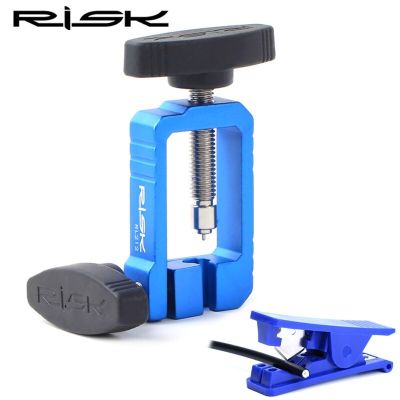 RISK ชุดเครื่องมืออัดปลายสายน้ำมันไฮดรอลิคจักรยาน พร้อมชุดตัดสายน้ำมัน Bicycle Oil Needle Tool for Hydraulic Brake