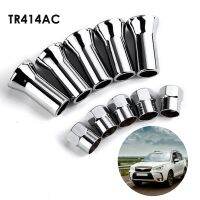 10Pcs TR414AC Chrome Car Truck Tire Wheel Tyre Valve Stem Hex Caps with Sleeve Covers Left Right Front Rear Auto Accessories Valve Stems Caps Adapters