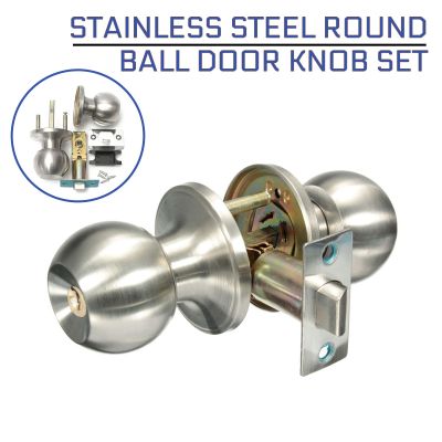 【YF】 Stainless Steel Door Lock 25mm-45mm Bathroom Round Ball Knob Set Handle Passage Contemporary Internal Pair