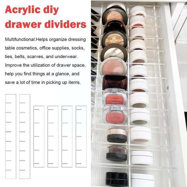 Adjustable DIY Drawer Dividers For ALEX 5 And 9 Drawer Unit Clear